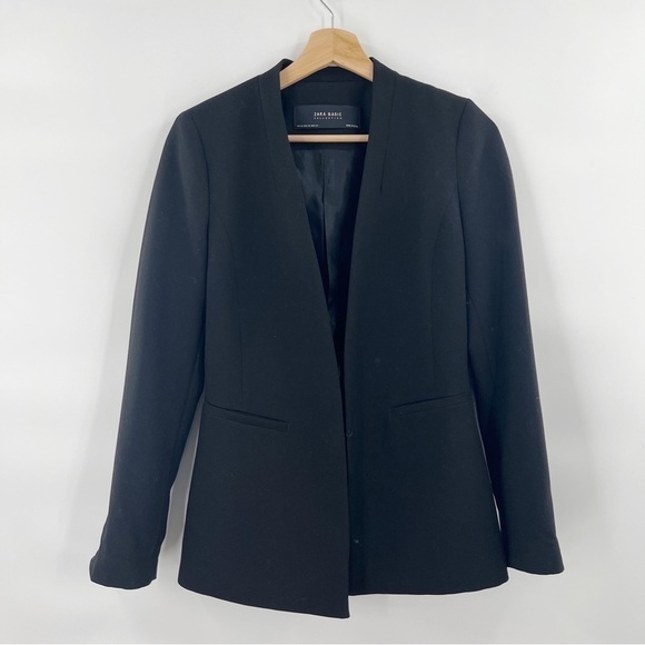 ZARA black blazer clasp closure no collar - Picture 1 of 5
